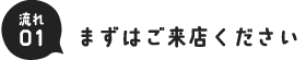 流れ01.まずはご来店ください